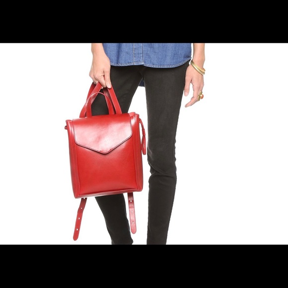 Loeffler Randall Red Leather Backpack main image 6